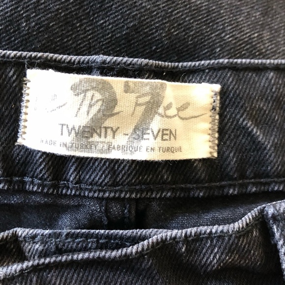 FREE PEOPLE “We The Free” Long Line Slit Straight Leg Black Jeans Denim Size 27 - Picture 9 of 9